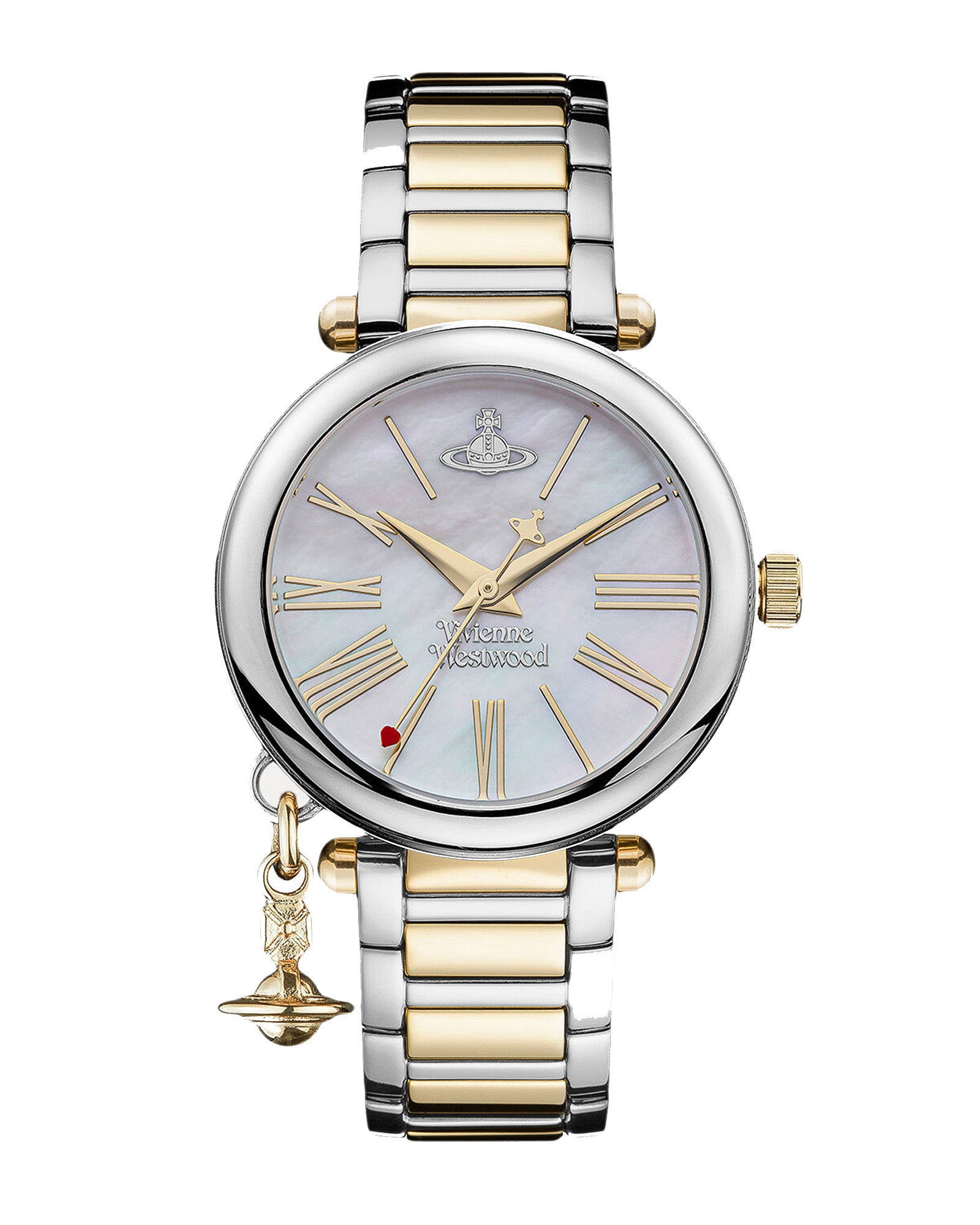 Vivienne Westwood Mother Orb Two Tone Strap Watch VV006MOPSG