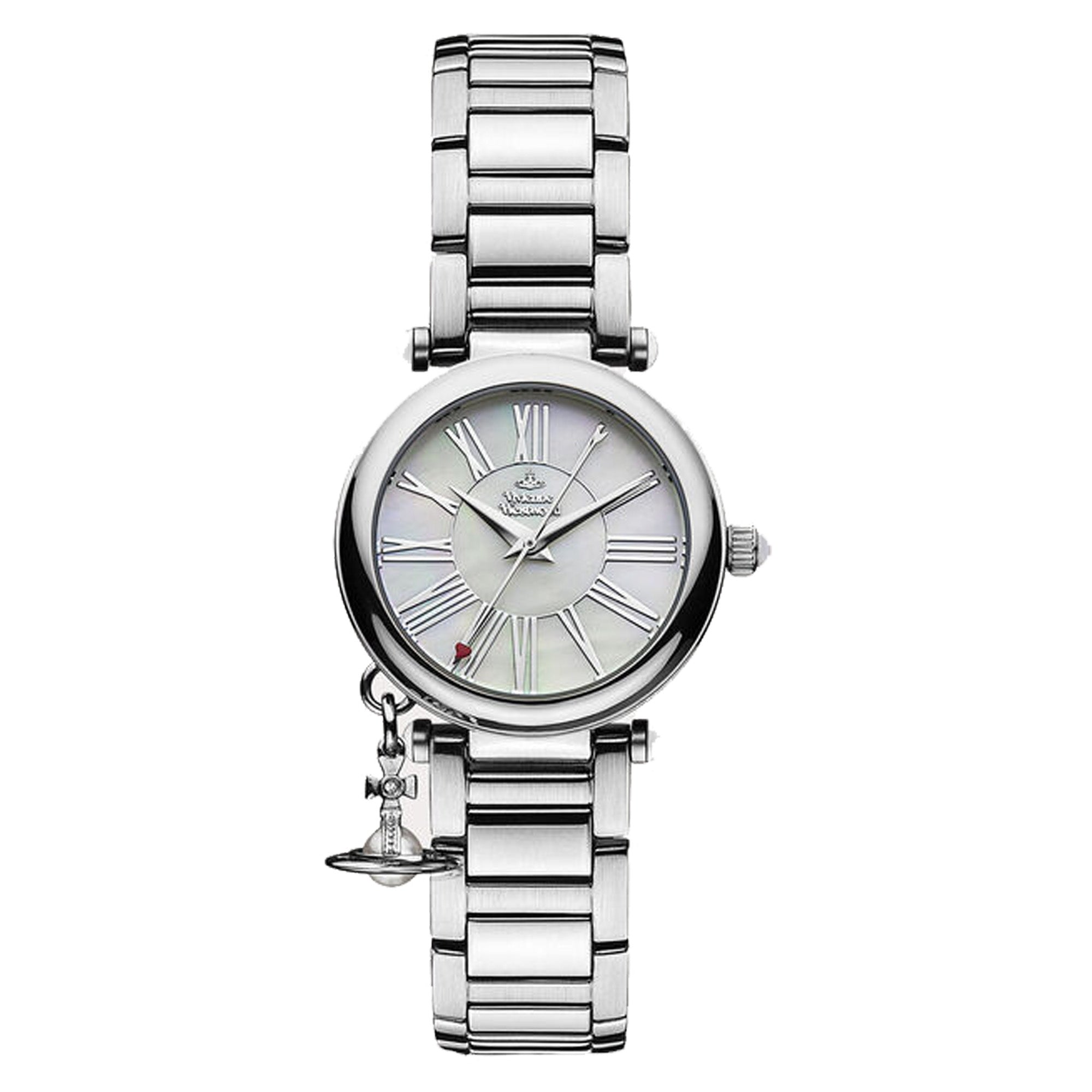 Vivienne Westwood Mother Orb Iridescent Dial Stainless Steel Strap 