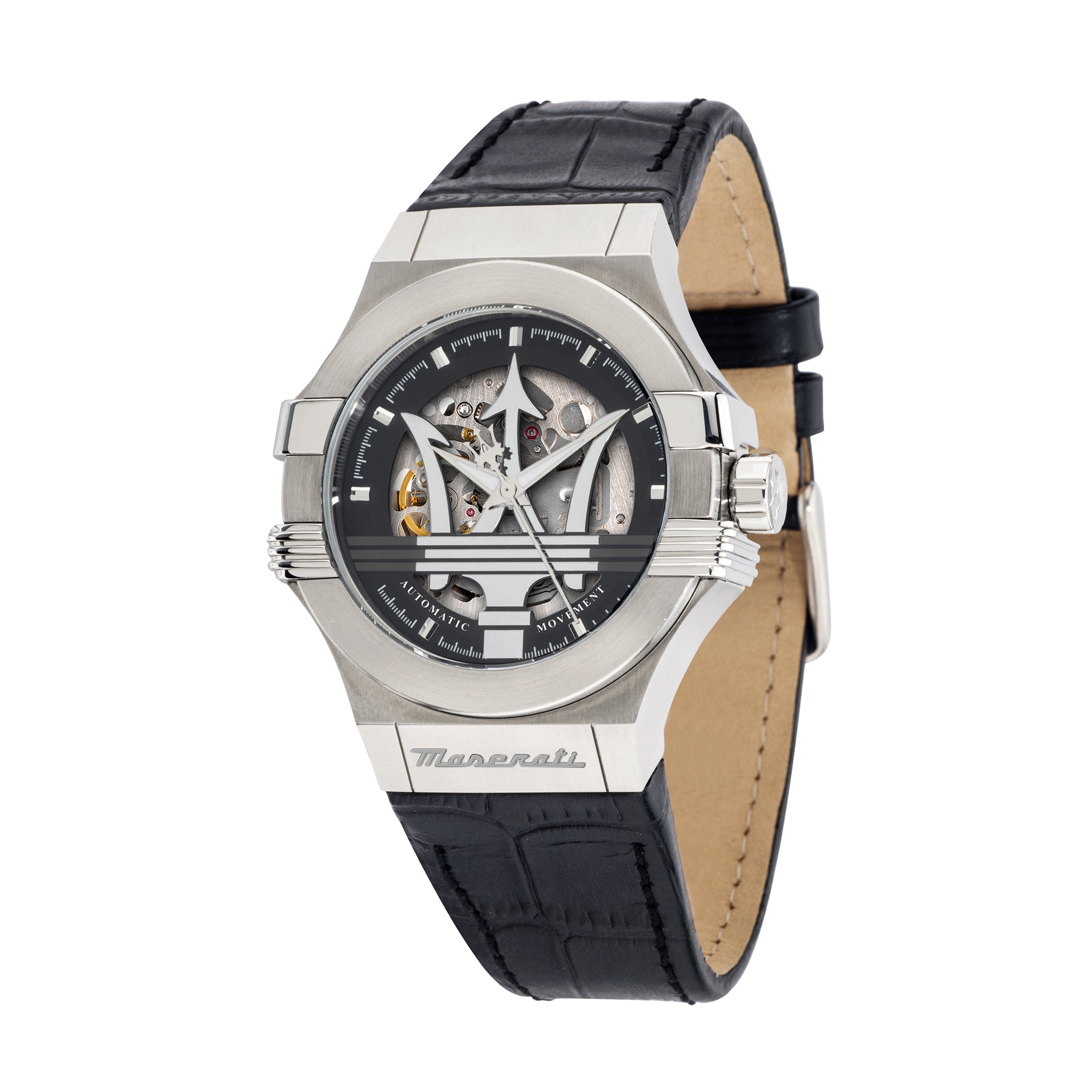 Maserati Potenza Silver Skeleton Automatic 42mm Watch R8821108038