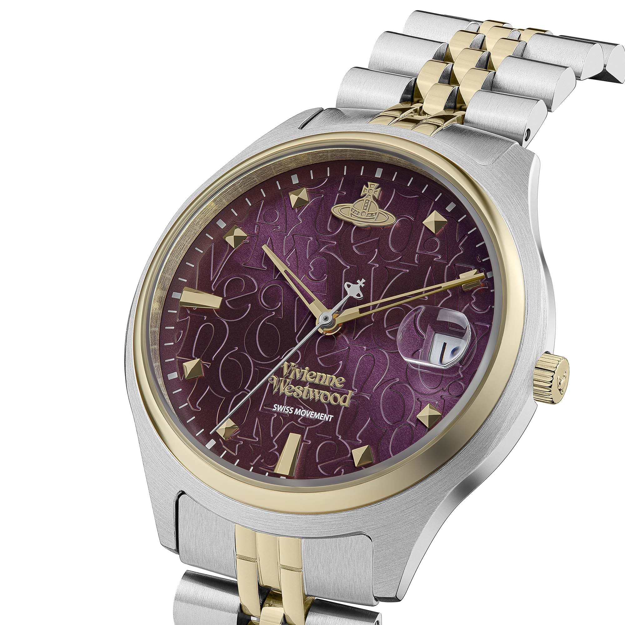 Vivienne Westwood Camberwell Purple 37mm Two Tone Watch VV261BYSG