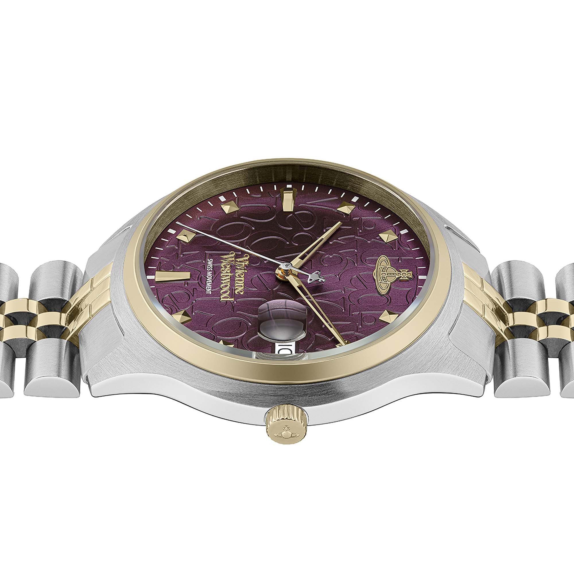 Vivienne Westwood Camberwell Purple 37mm Two Tone Watch VV261BYSG